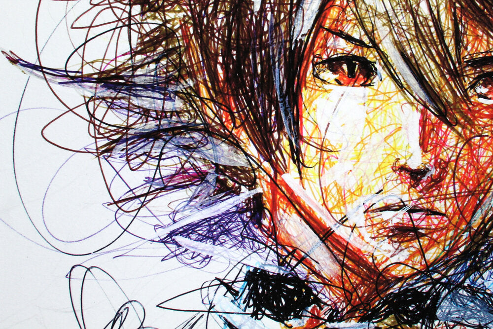 Corrin Ballpoint Pen Scribble Art Print-Cody James by Cody
