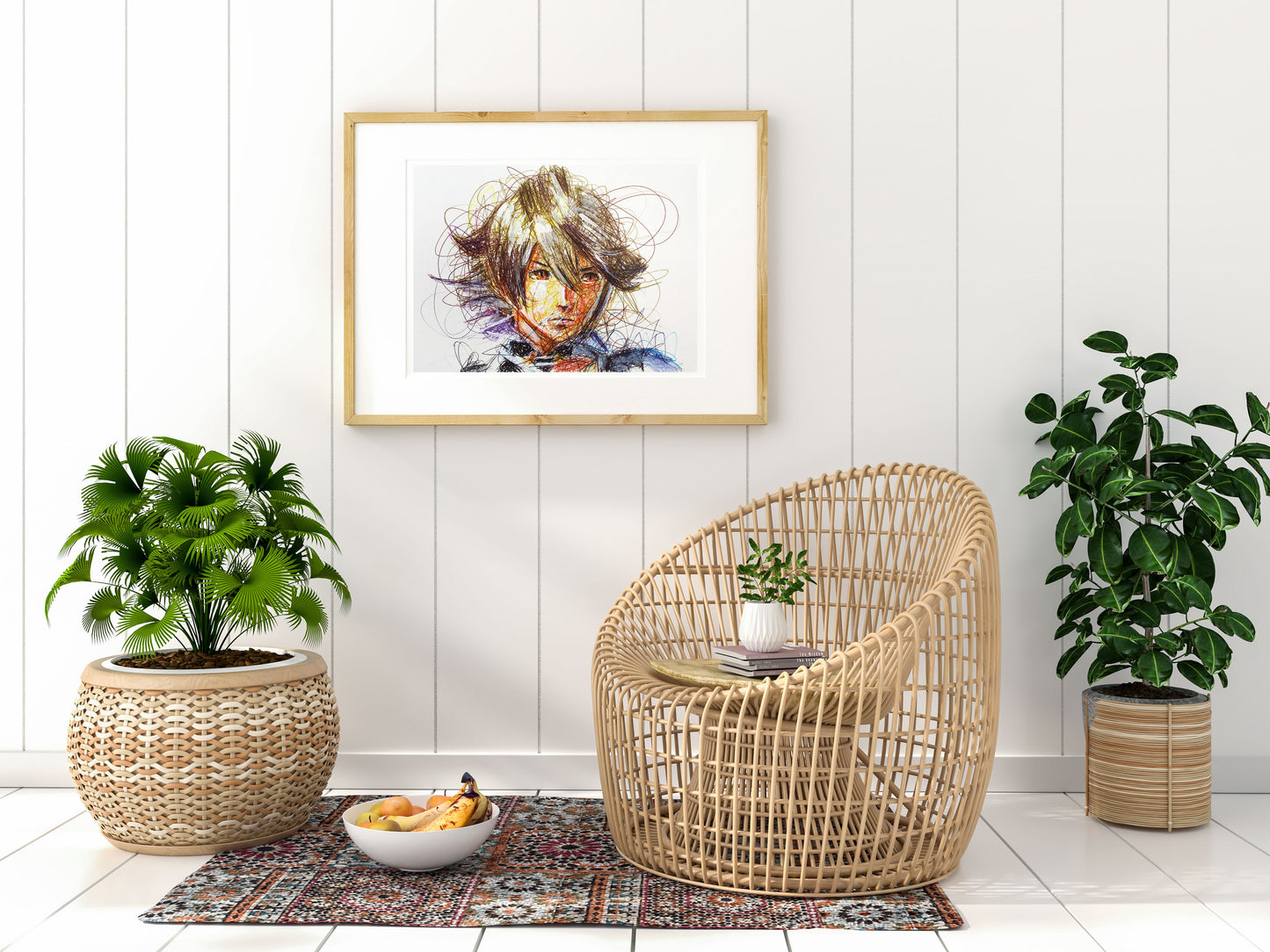 Corrin Ballpoint Pen Scribble Art Print