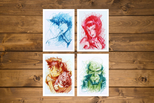 Cowboy Bebop Ballpoint Pen Art Print Set-Cody James by Cody
