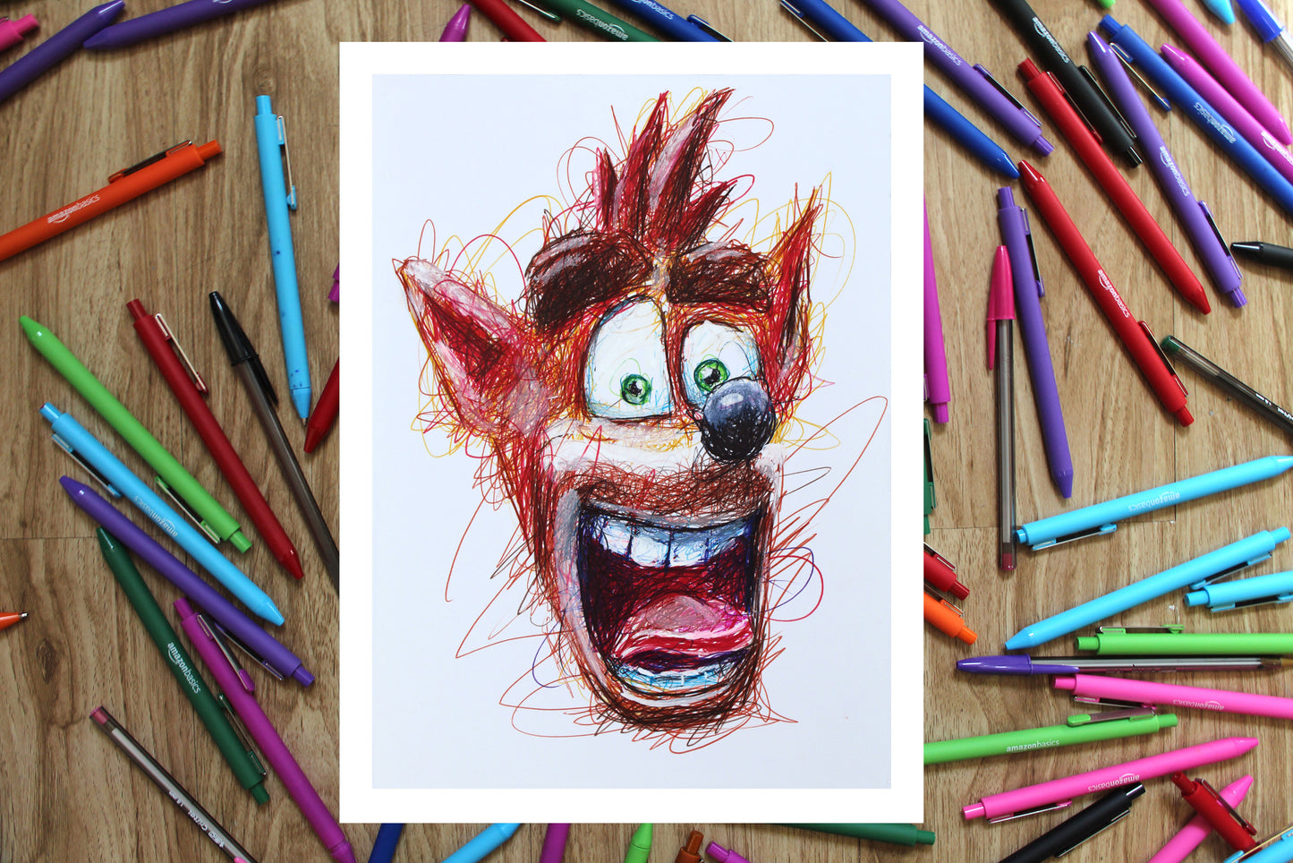 Crash Bandicoot Ballpoint Pen Print