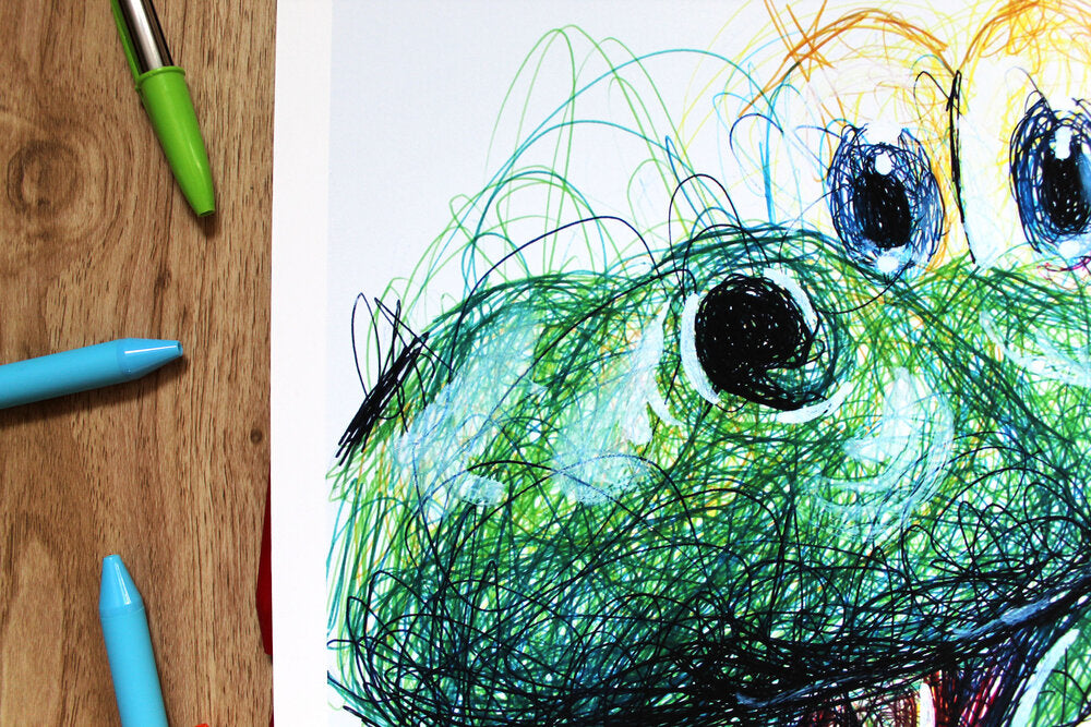 Croc Ballpoint Pen Scribble Art Print-Cody James by Cody
