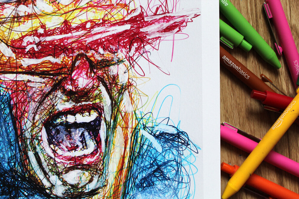 Cyclops Ballpoint Pen Scribble Art Print-Cody James by Cody