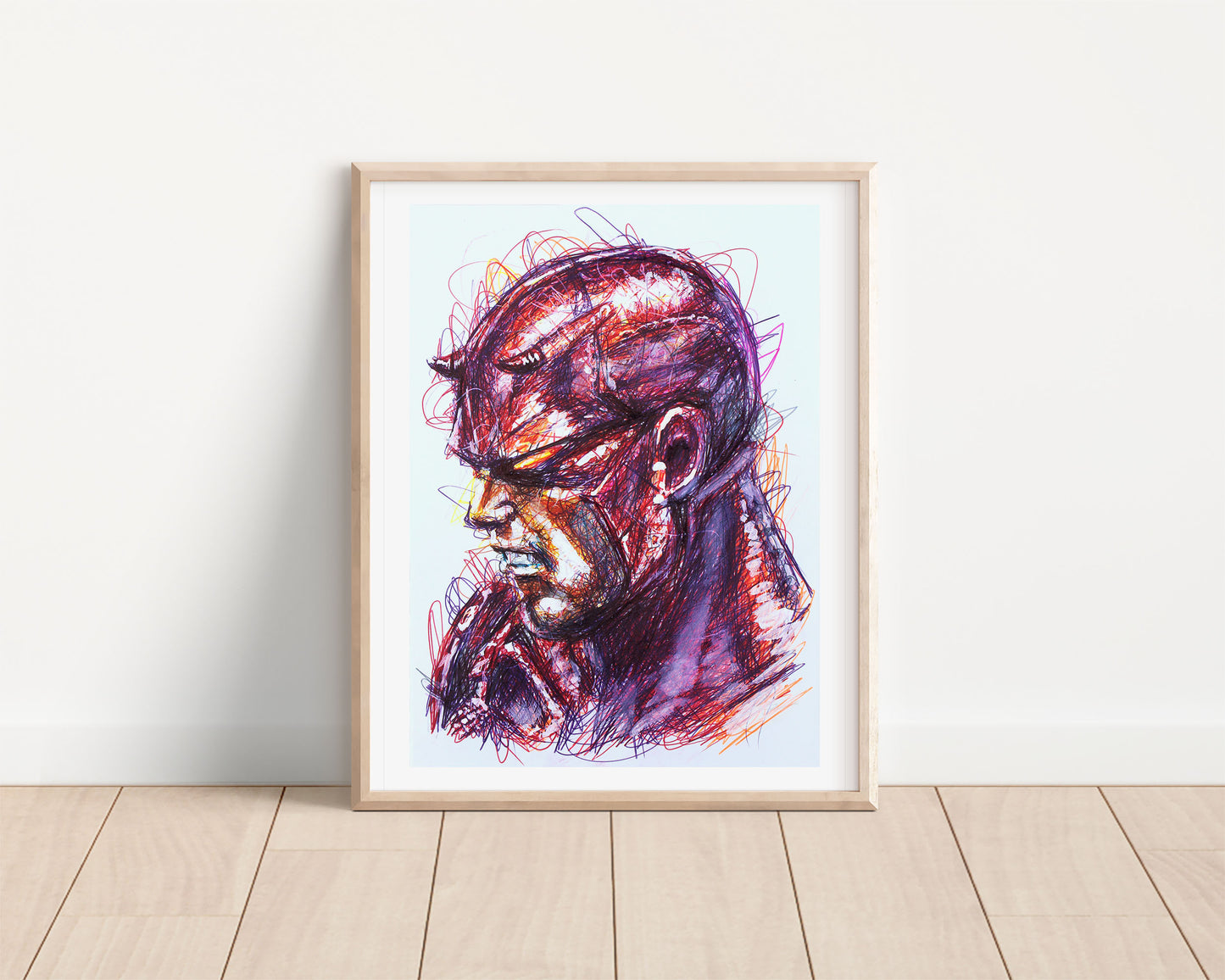 Dare Devil Ballpoint Pen Scribble Art Print