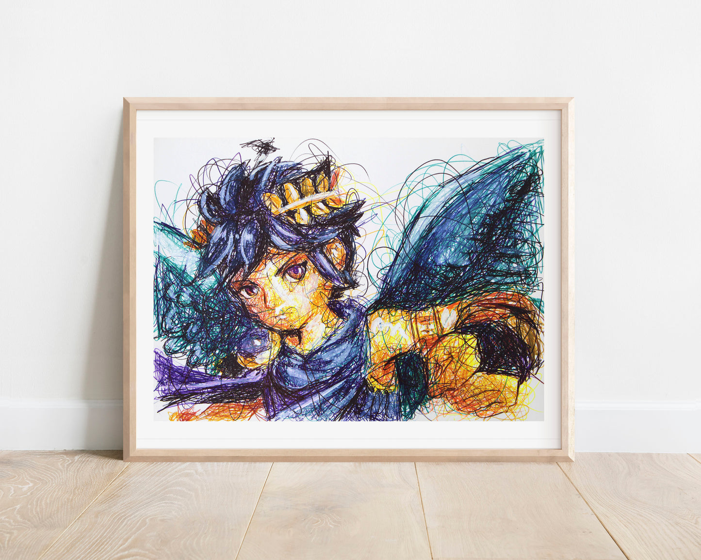 Dark Pit Ballpoint Pen Scribble Art Print