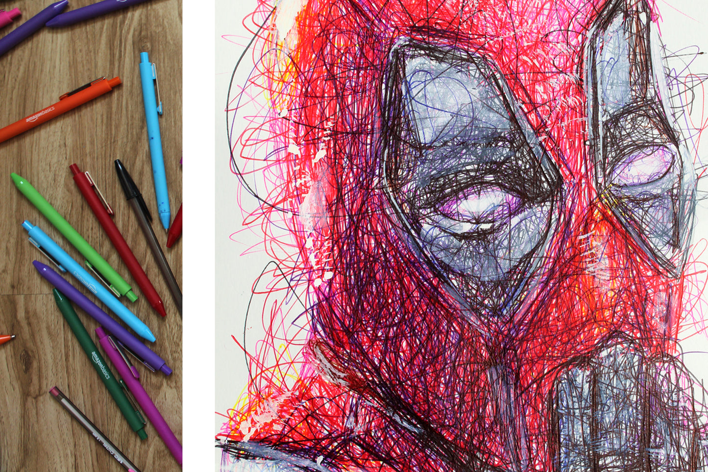 Dead Pool Ballpoint Pen Scribble Art Print