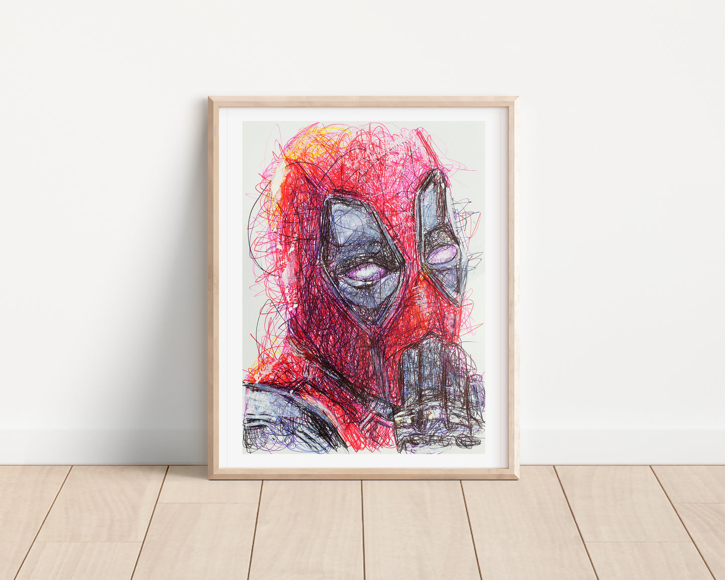 Dead Pool Ballpoint Pen Scribble Art Print