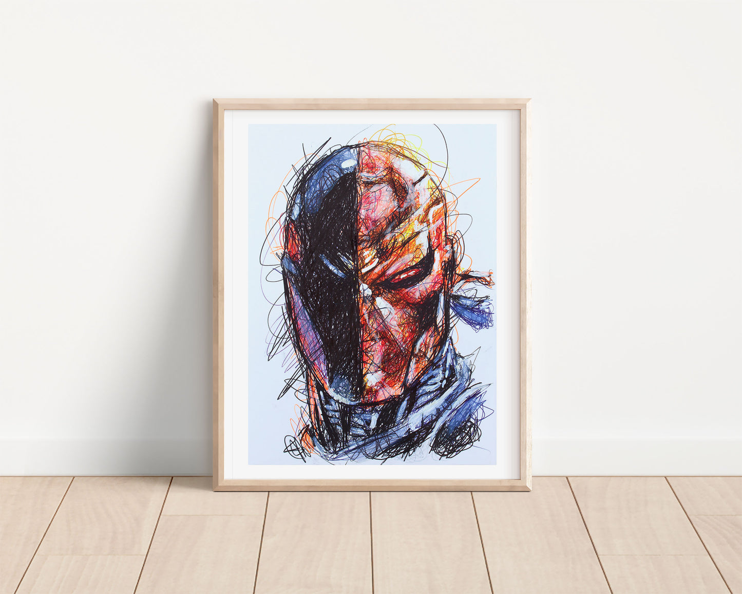 Death Stroke Ballpoint Pen Scribble Art Print