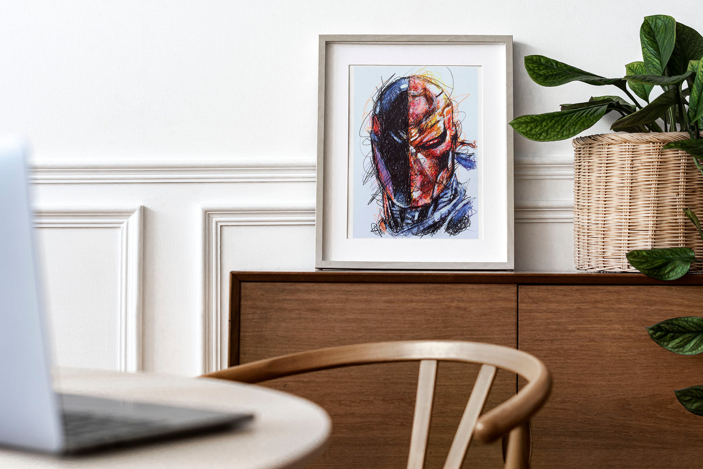 Death Stroke Ballpoint Pen Scribble Art Print