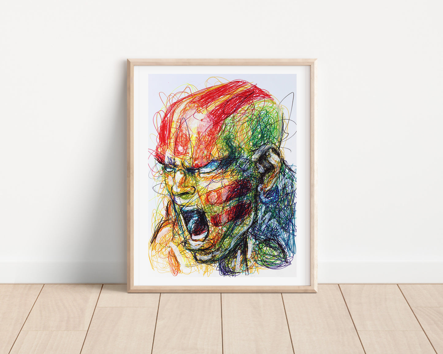 Dhalsim Ballpoint Pen Scribble Art Print