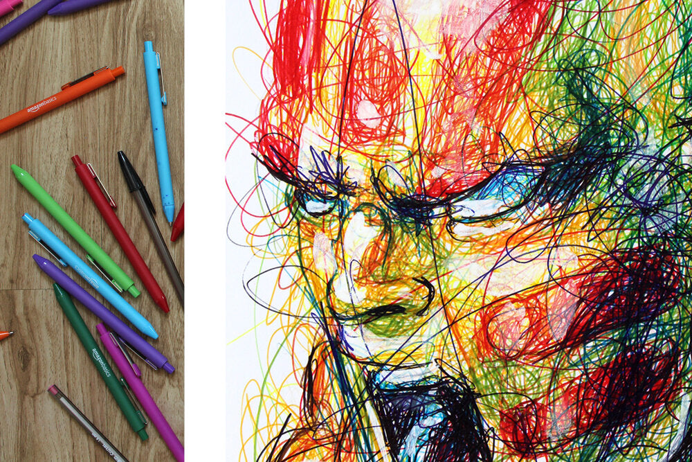 Dhalsim Ballpoint Pen Scribble Art Print-Cody James by Cody