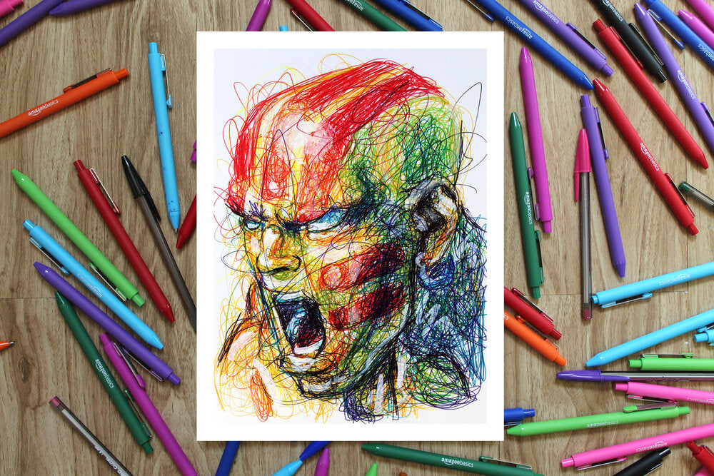 Street Fighter Ballpoint Pen Art Print Set-Cody James by Cody