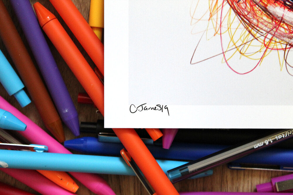 Diddy Ballpoint Pen Scribble Art Print-Cody James by Cody