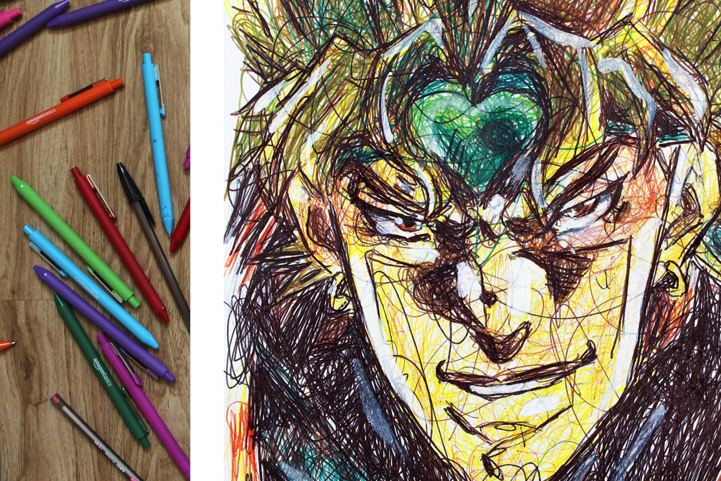 Dio Brando Ballpoint Pen Scribble Art Print-Cody James by Cody