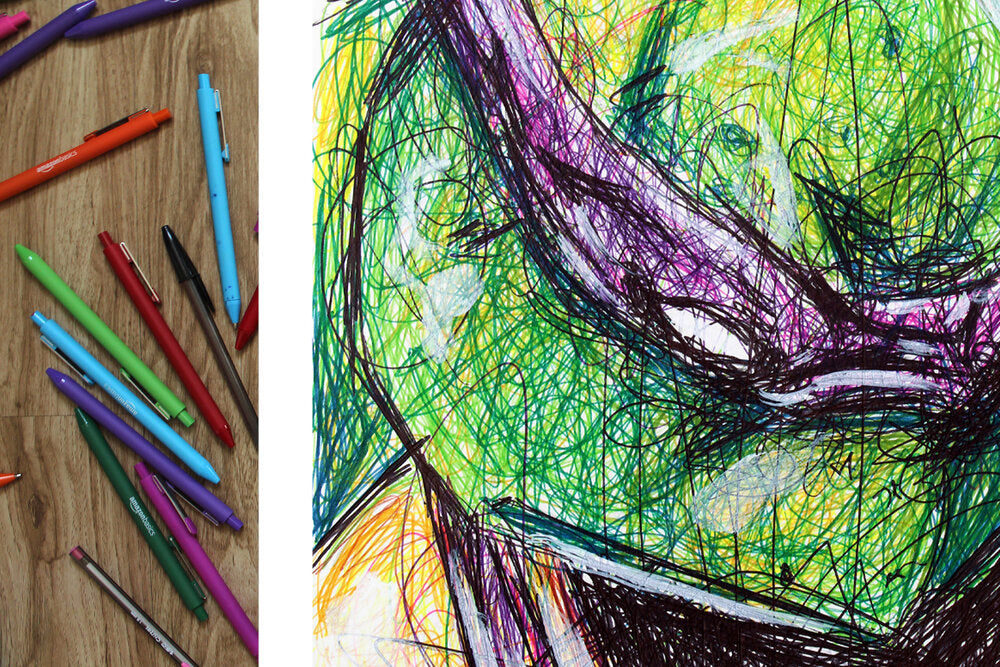 Donatello Ballpoint Pen Scribble Art Print-Cody James by Cody