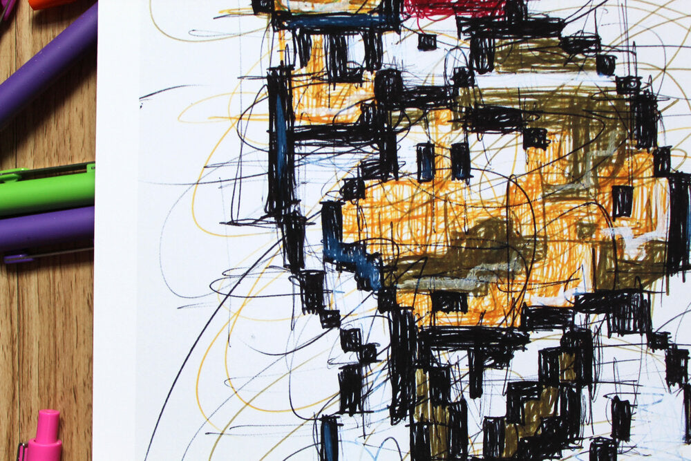 Dr. Mario Ballpoint Pen Scribble Art Print-Cody James by Cody