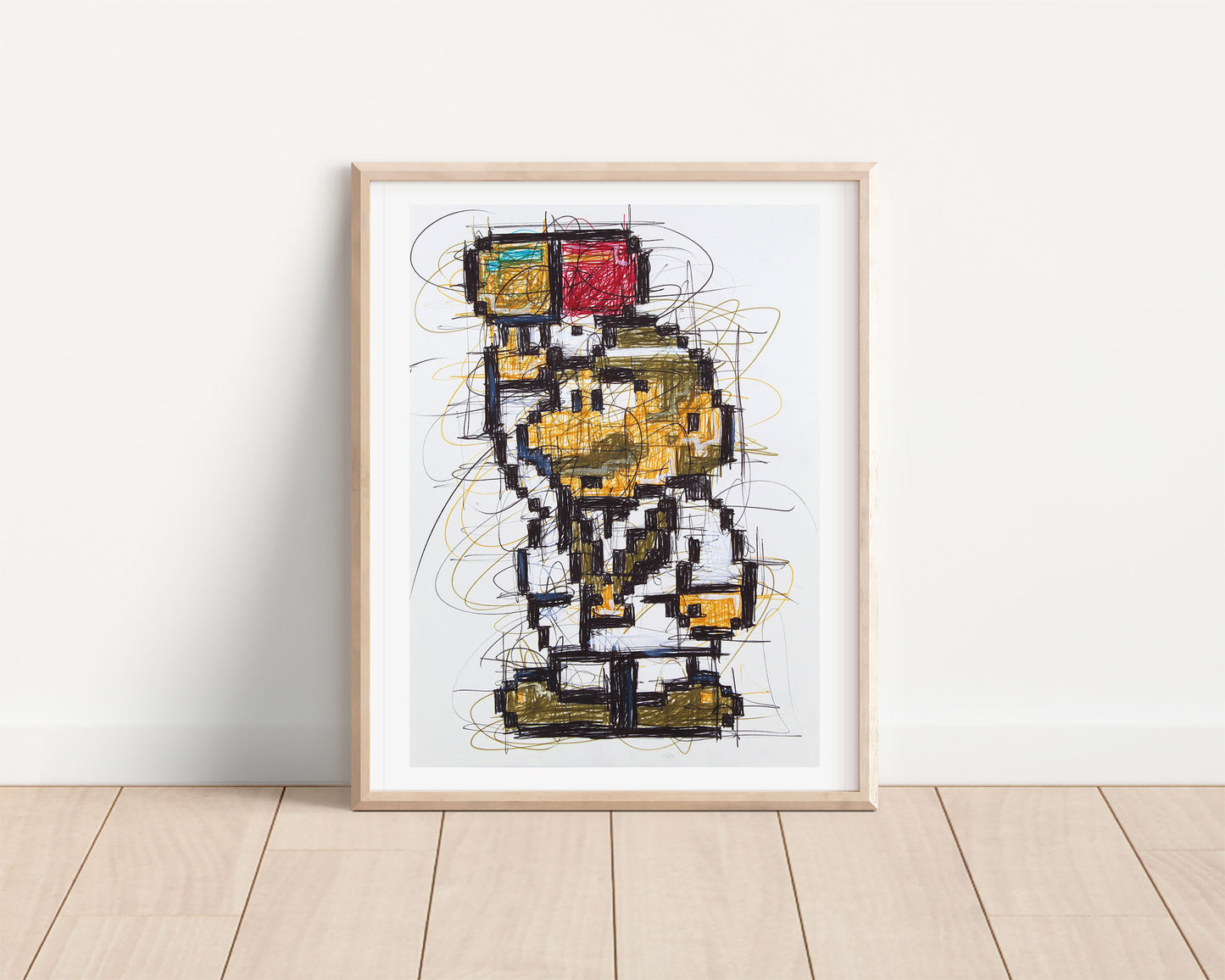 Dr. Mario Ballpoint Pen Scribble Art Print