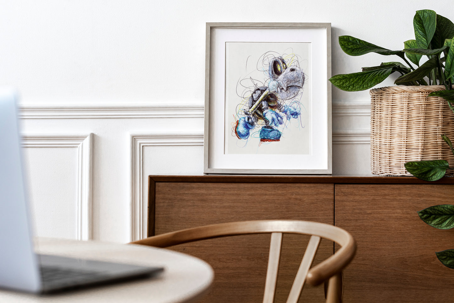 Dry Bones Ballpoint Pen Scribble Art Print