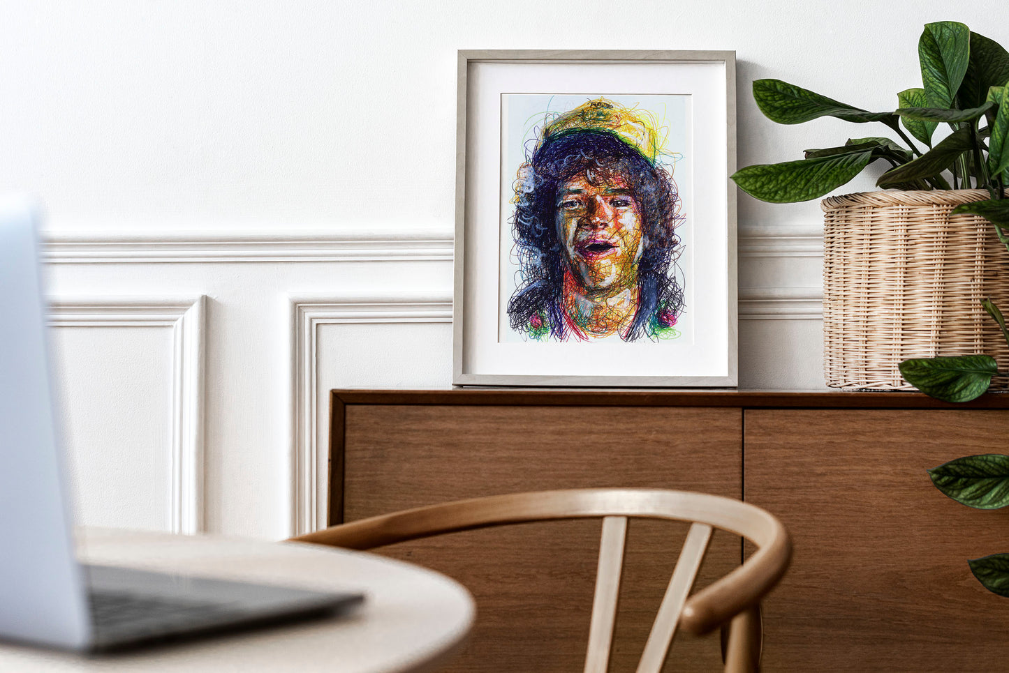 Dustin Ballpoint Pen Scribble Art Print