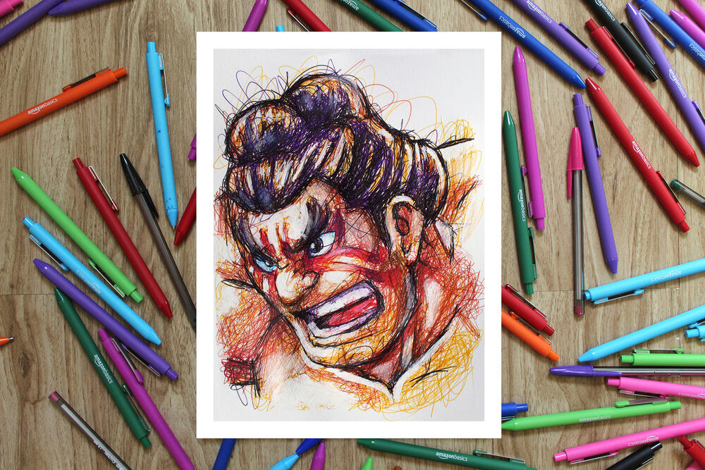 Street Fighter Ballpoint Pen Art Print Set-Cody James by Cody