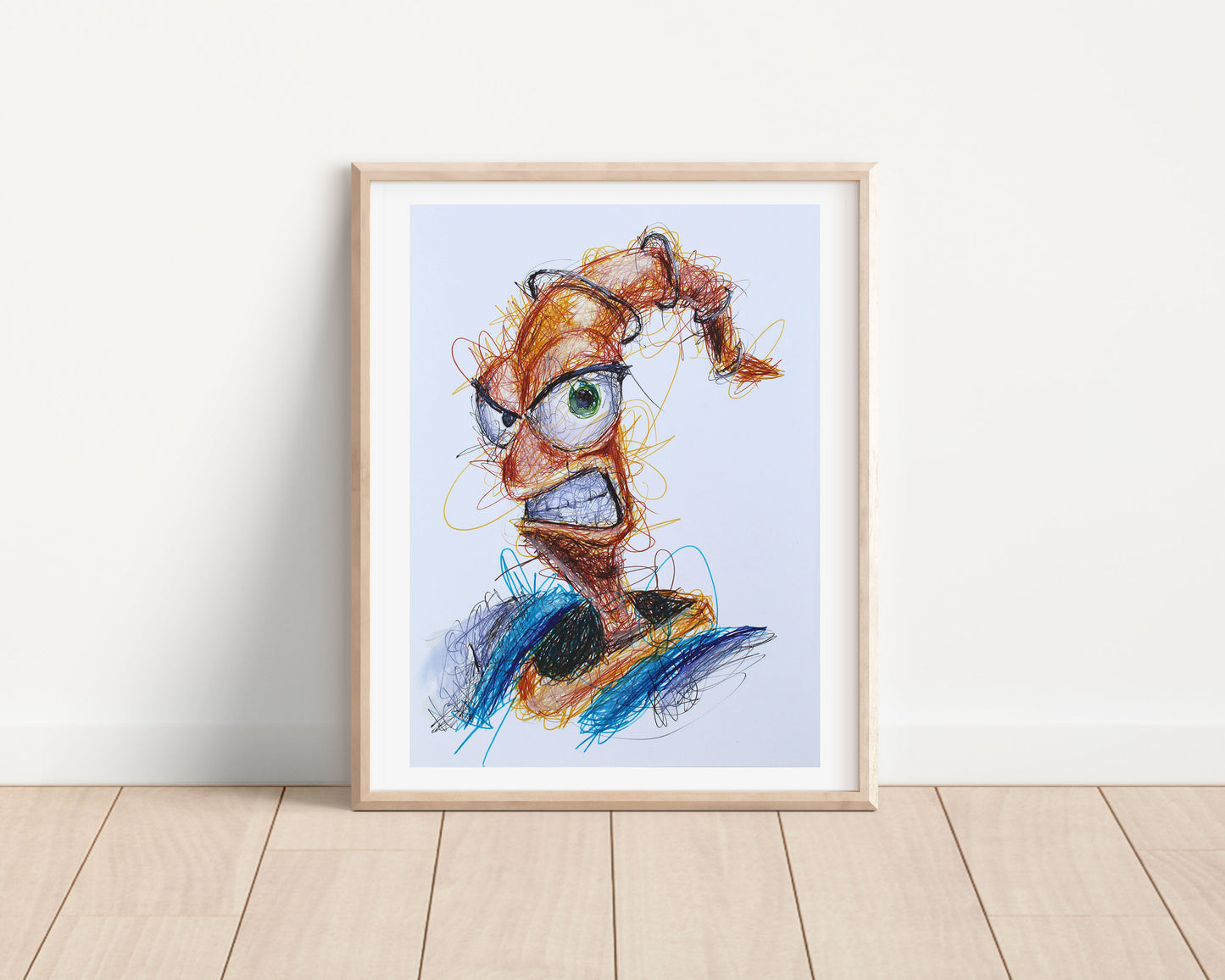 Earth Worm Ballpoint Pen Scribble Art Print