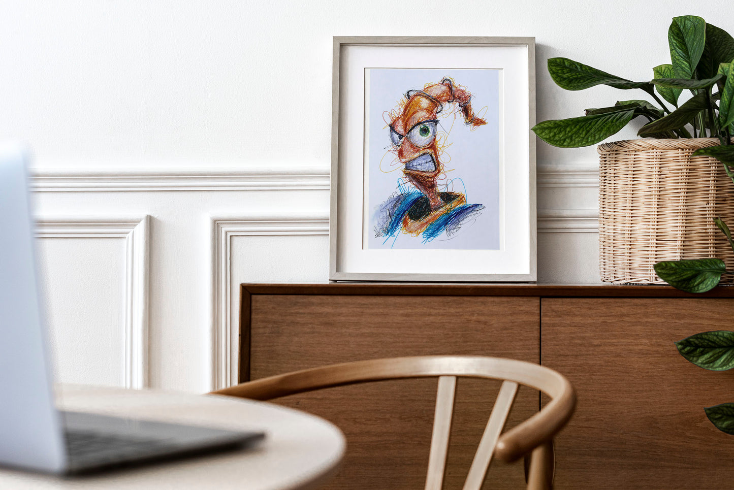 Earth Worm Ballpoint Pen Scribble Art Print