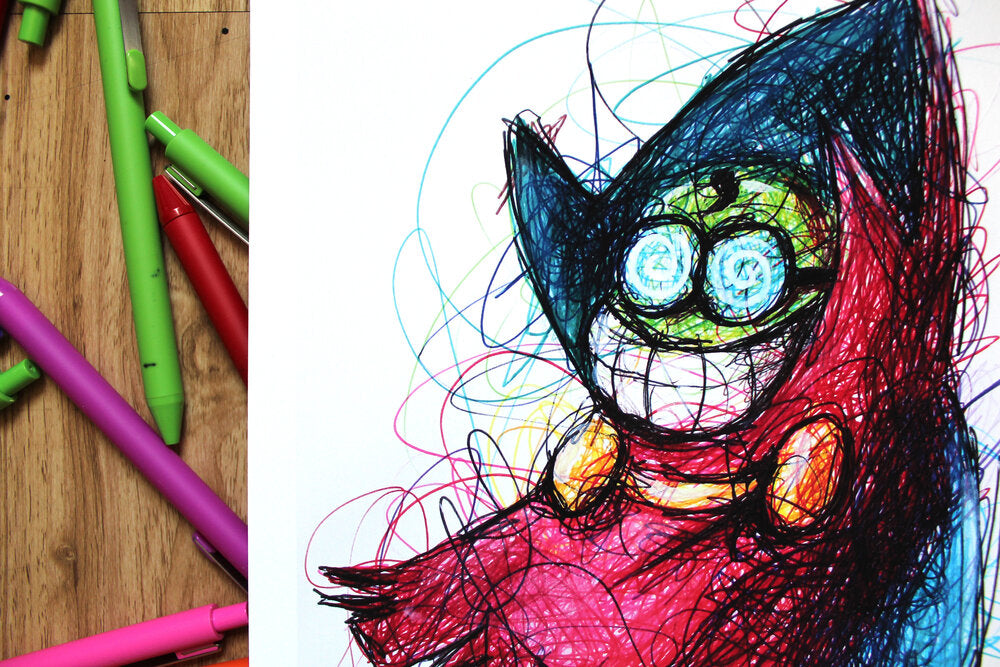 Fawful Ballpoint Pen Scribble Art Print-Cody James by Cody