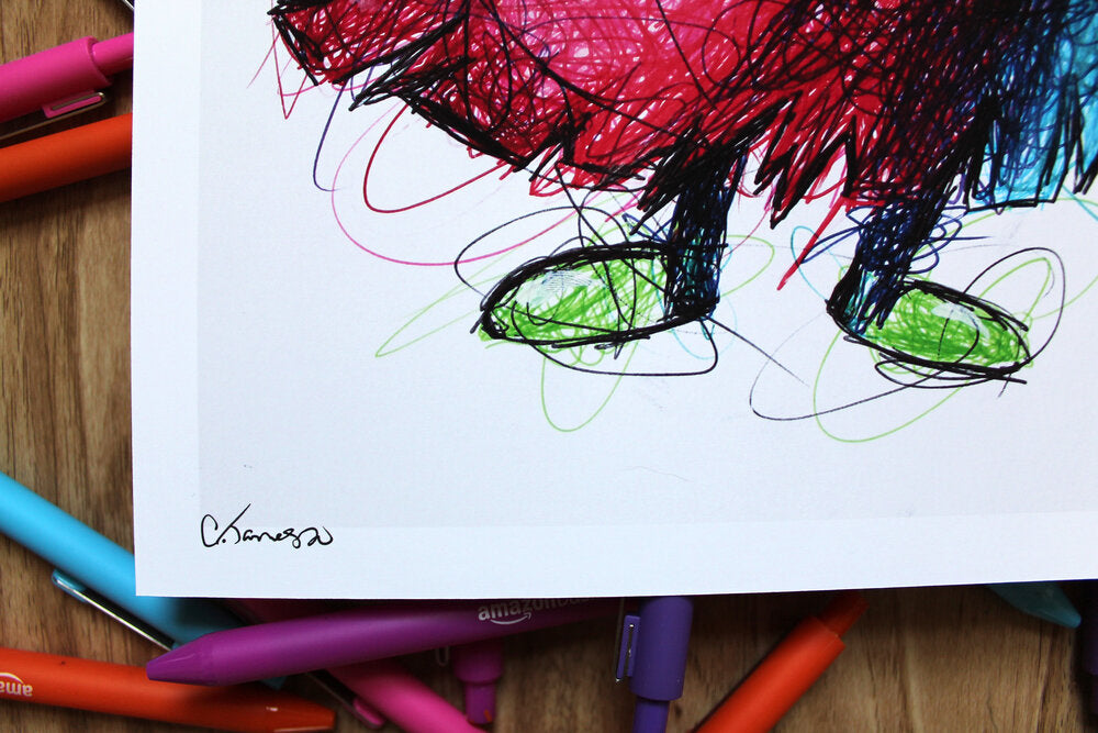 Fawful Ballpoint Pen Scribble Art Print-Cody James by Cody