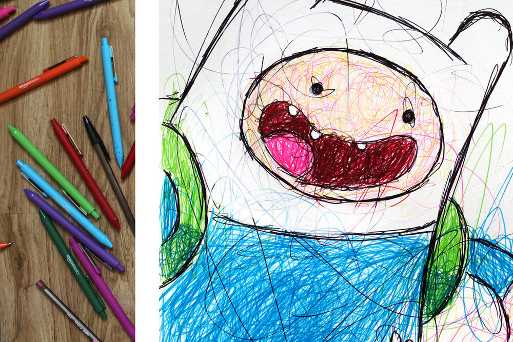 Finn the Human Ballpoint Pen Scribble Art Print-Cody James by Cody