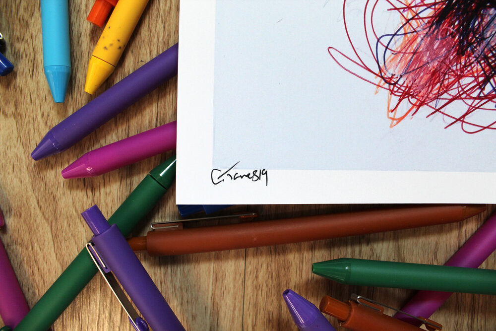 Flash Ballpoint Pen Scribble Art Print-Cody James by Cody