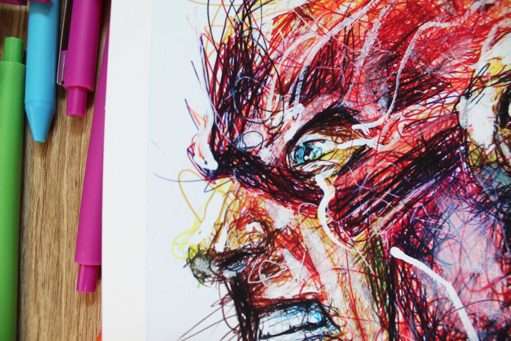 Flash Ballpoint Pen Scribble Art Print-Cody James by Cody