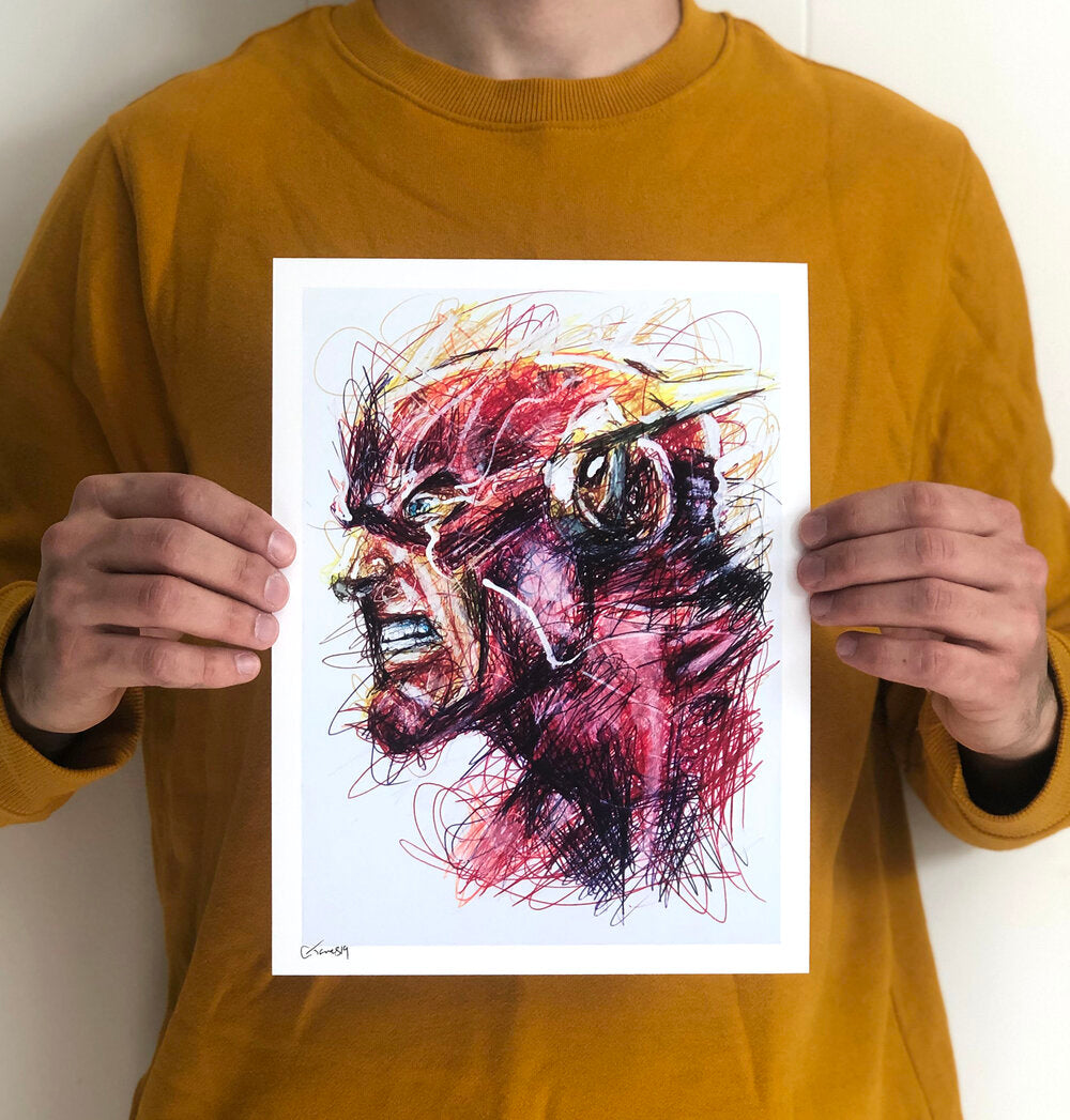 Flash Ballpoint Pen Scribble Art Print-Cody James by Cody
