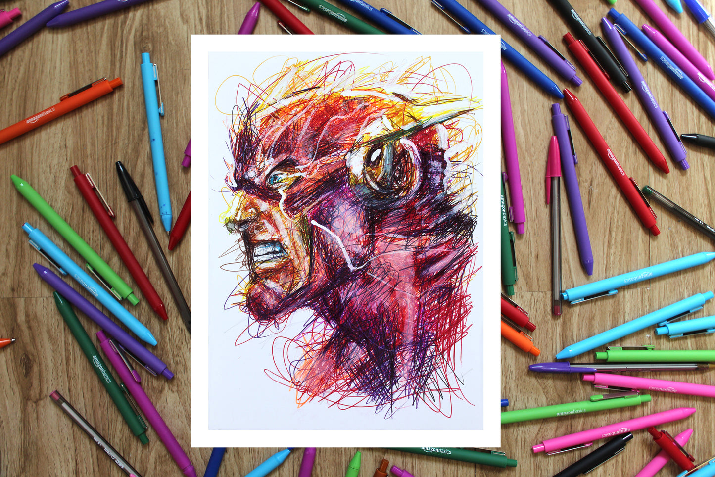Flash Ballpoint Pen Scribble Art Print