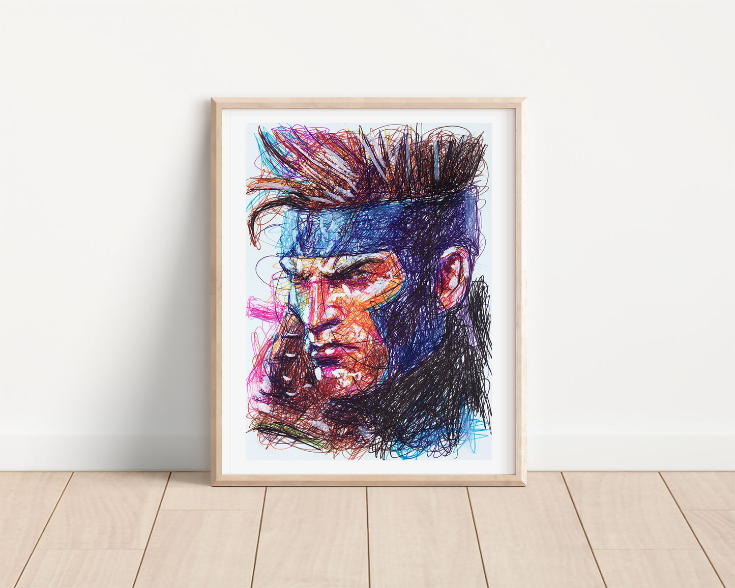 Gambit Ballpoint Pen Scribble Art Print