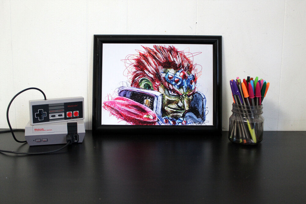 Ganondorf Ballpoint Pen Scribble Art Print-Cody James by Cody