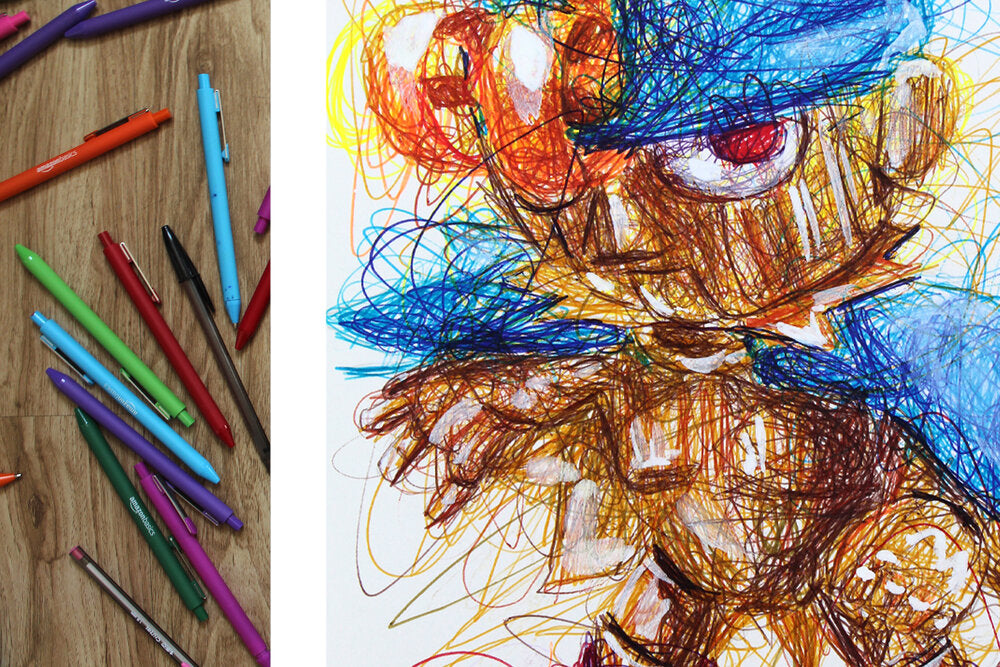 Geno Ballpoint Pen Scribble Art Print-Cody James by Cody