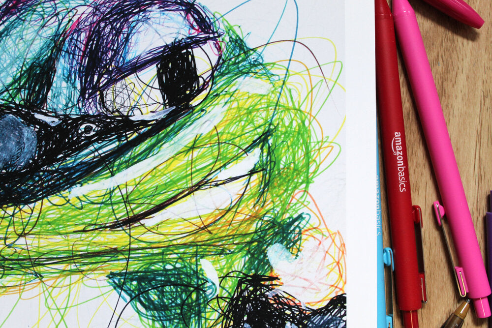 Gex Ballpoint Pen Scribble Art Print-Cody James by Cody