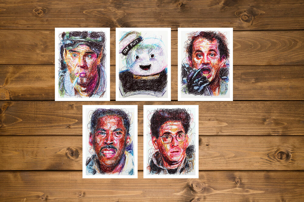 Ghostbusters Full Ballpoint Pen Art Print Set-Cody James by Cody