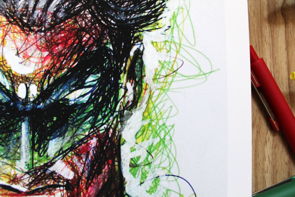 Green Lantern Ballpoint Pen Scribble Art Print-Cody James by Cody