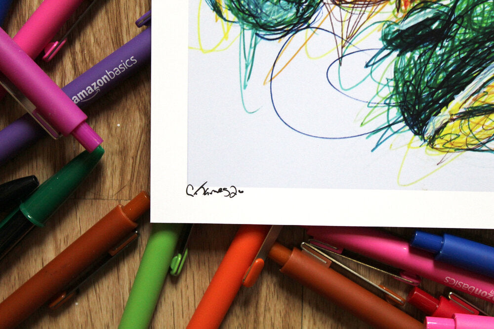 Hammer Bros Ballpoint Pen Scribble Art Print-Cody James by Cody