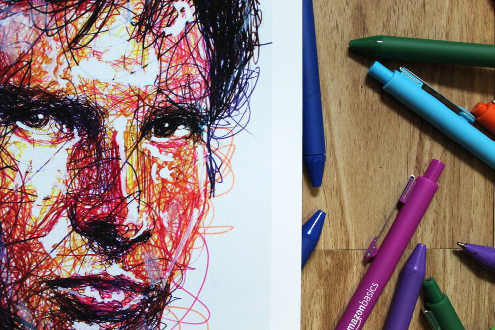 Han Solo Ballpoint Pen Scribble Art Print-Cody James by Cody