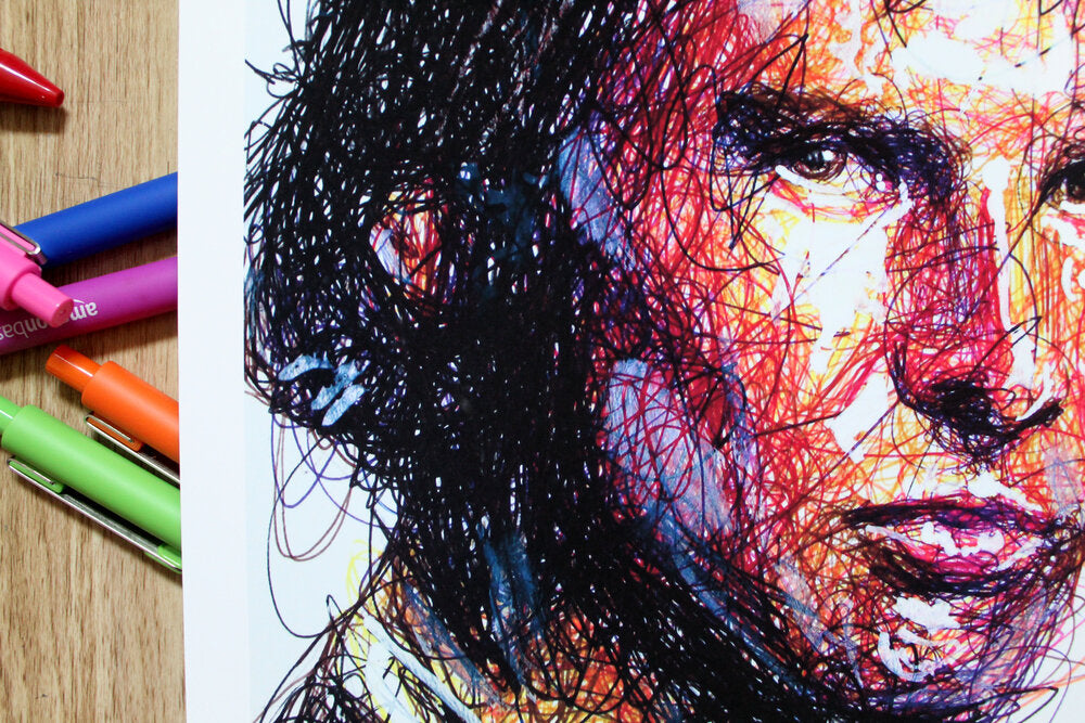 Han Solo Ballpoint Pen Scribble Art Print-Cody James by Cody