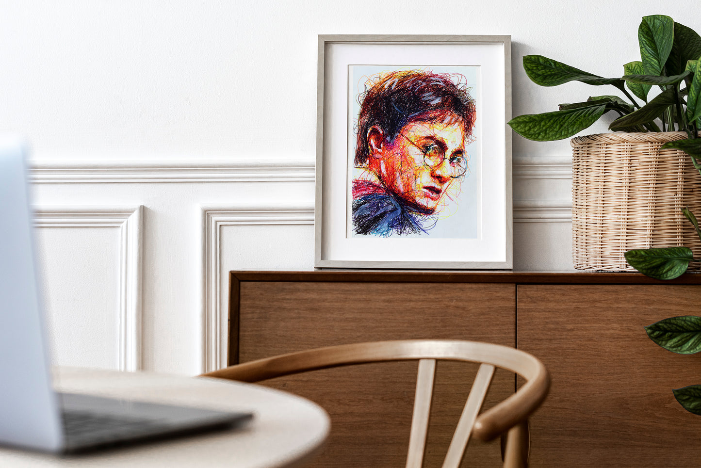 Harry Potter Ballpoint Pen Scribble Art Print