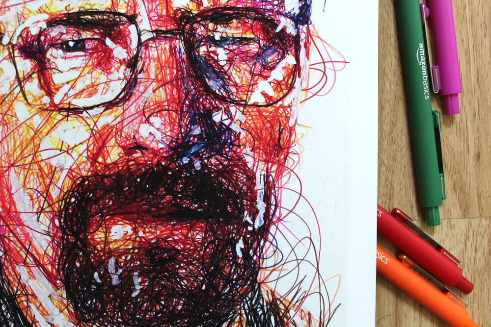 Heisenberg Ballpoint Pen Scribble Art Print-Cody James by Cody