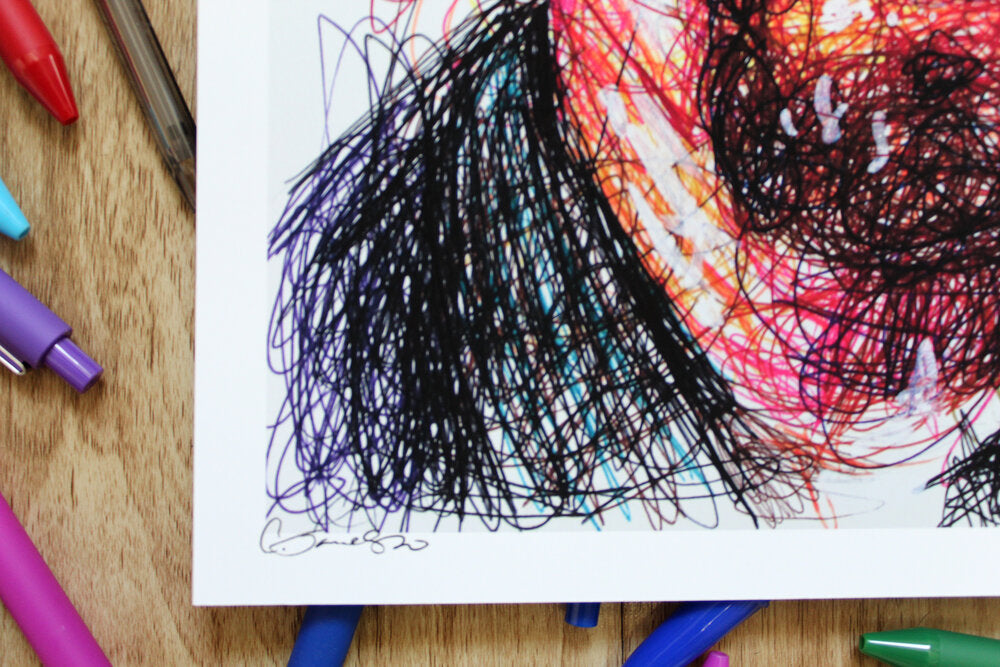 Heisenberg Ballpoint Pen Scribble Art Print-Cody James by Cody