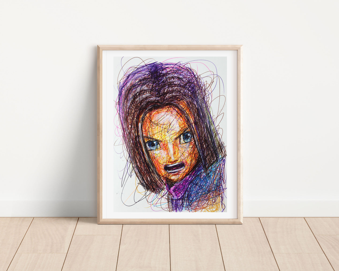 Hero Ballpoint Pen Scribble Art Print