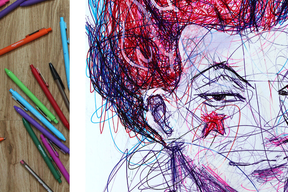 Hisoka Ballpoint Pen Scribble Art Print-Cody James by Cody