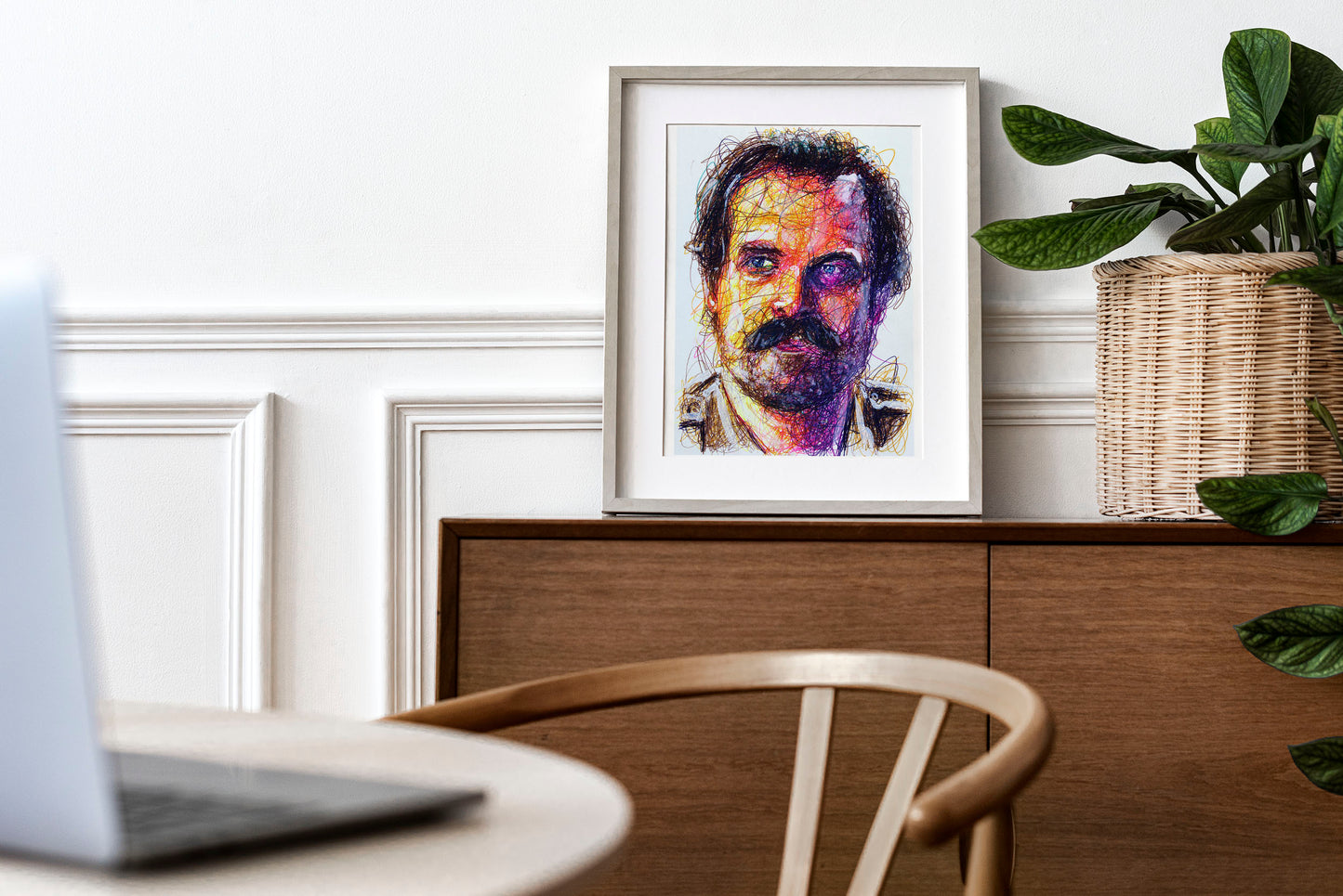 Hopper Ballpoint Pen Scribble Art Print