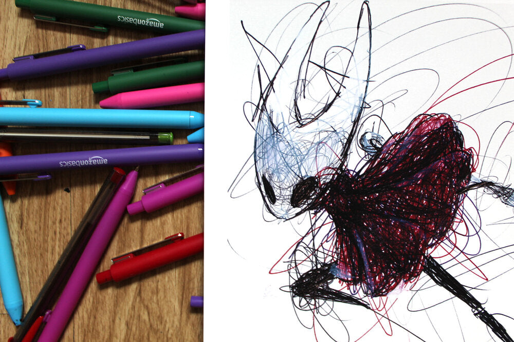 Hornet Ballpoint Pen Scribble Art Print-Cody James by Cody