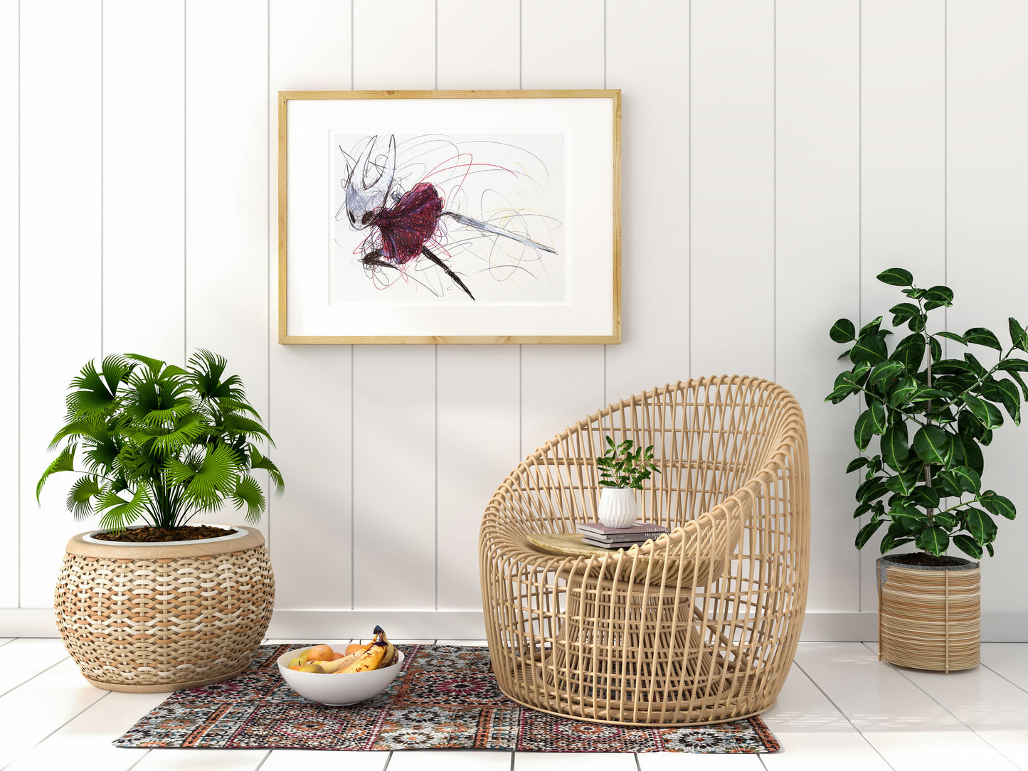 Hornet Ballpoint Pen Scribble Art Print