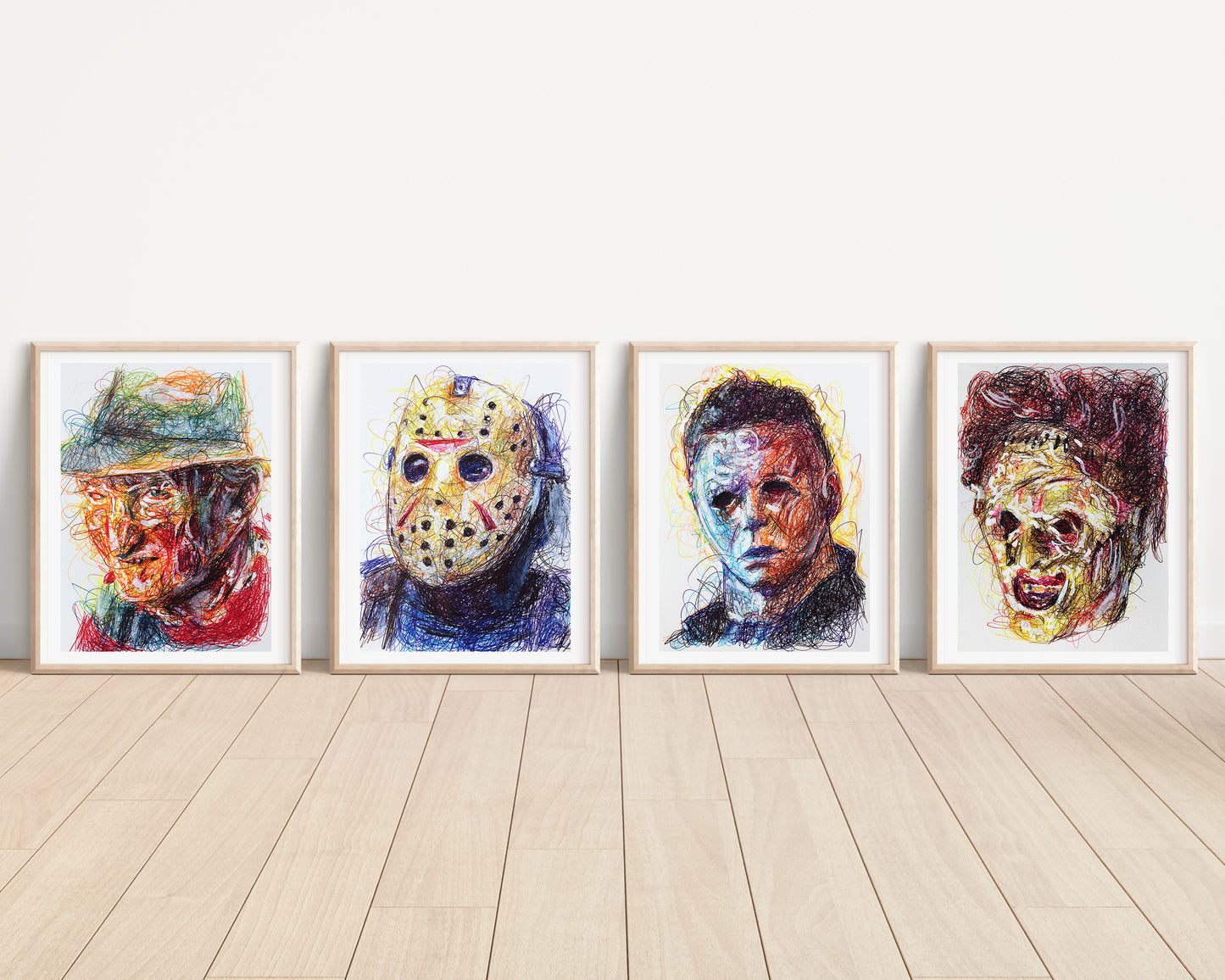 Horror Ballpoint Pen Art Print Set